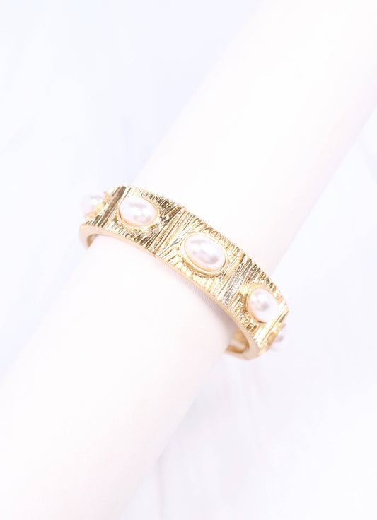Pascal Pearl Stretch Bracelet Gold