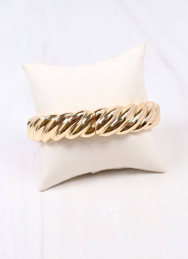 Vickery Twisted Stretch Bracelet Gold