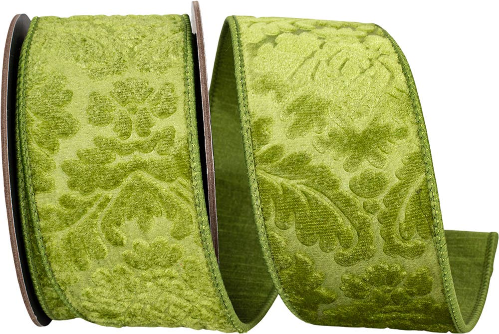 Velvet Impression Deluxe Embossed, Moss, 2-1/2 In, 5 Yards