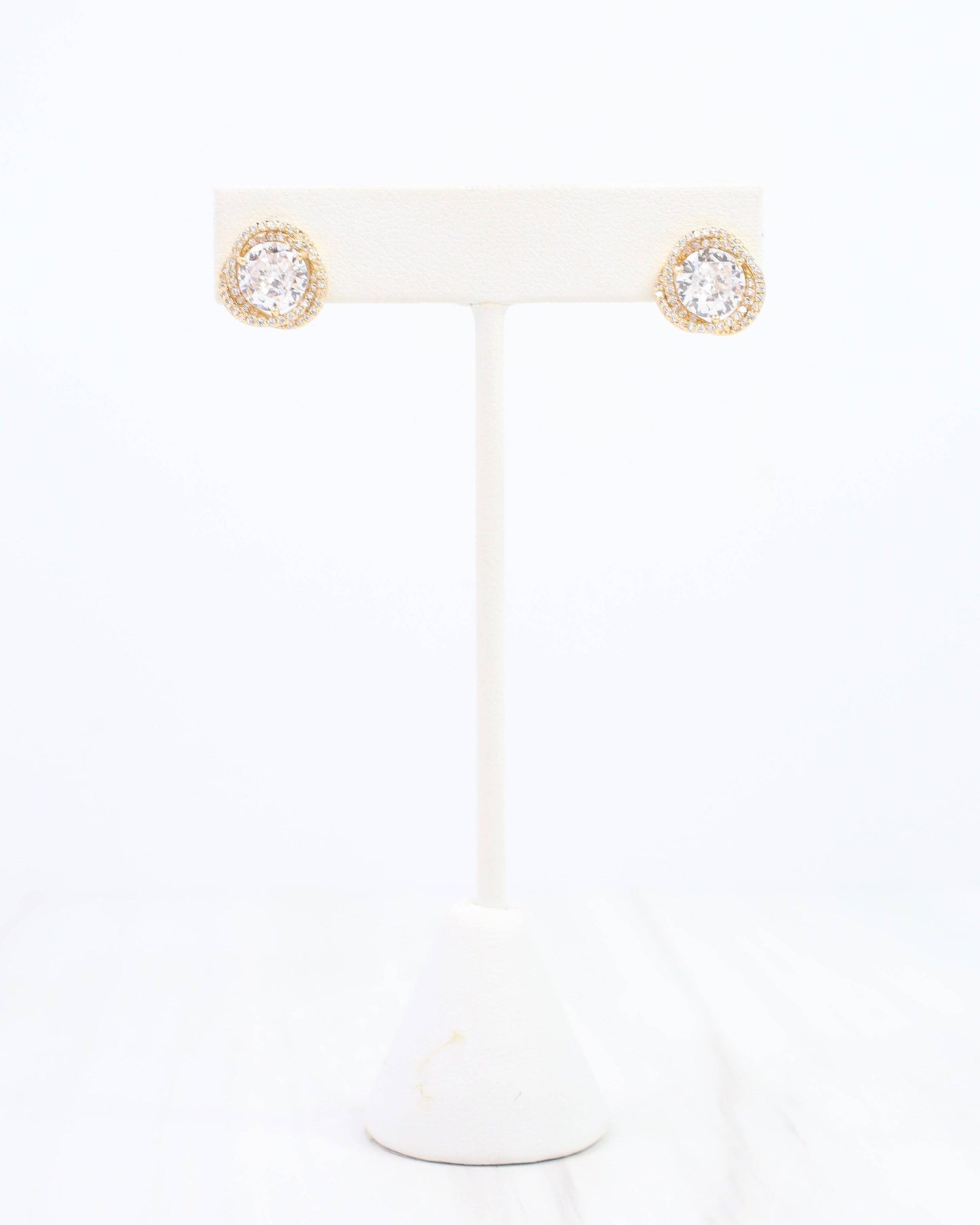 Tracy CZ Knot Stud Earring Gold