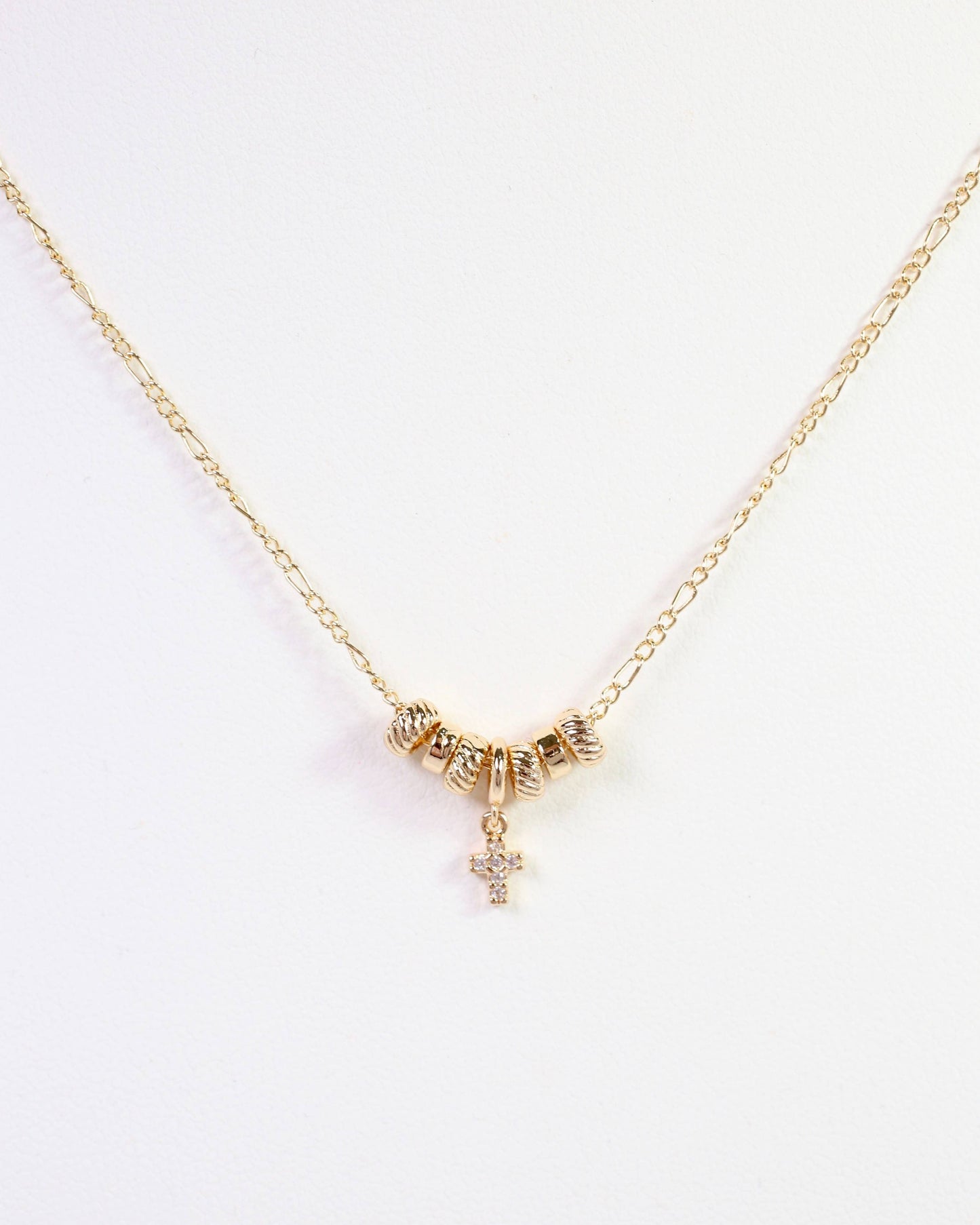 Bayonne Rondelle and Cross Necklace