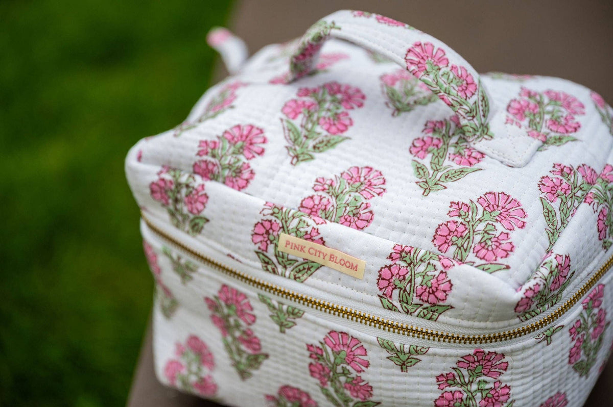 Pink Blossom Classic Vanity Train Case