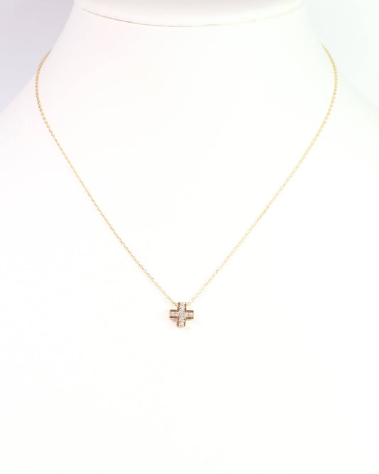 Aria Cross Necklace Gold
