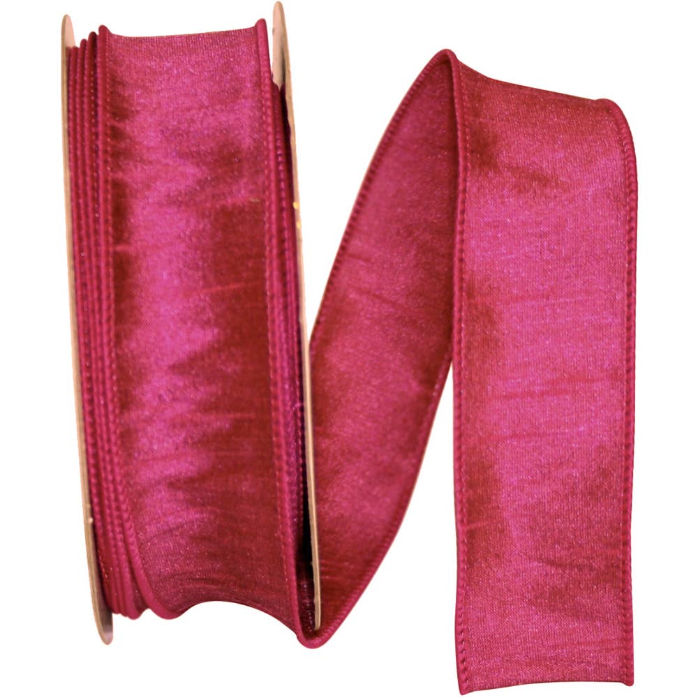 Dupioni Supreme Wired Edge, Fuchsia, 1-1/2 In, 20 Yards