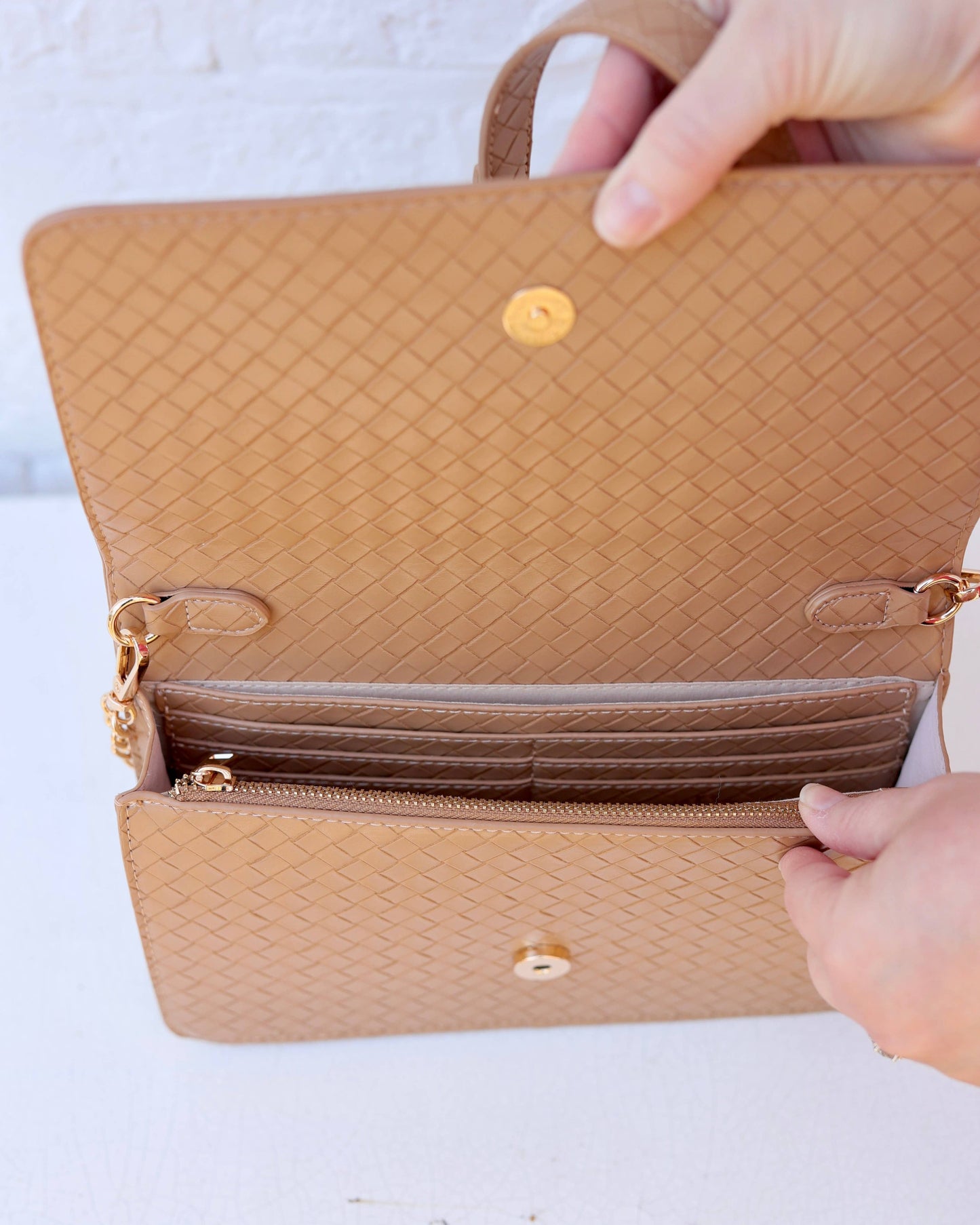 Bryn Clutch/Crossbody Natural Lattice