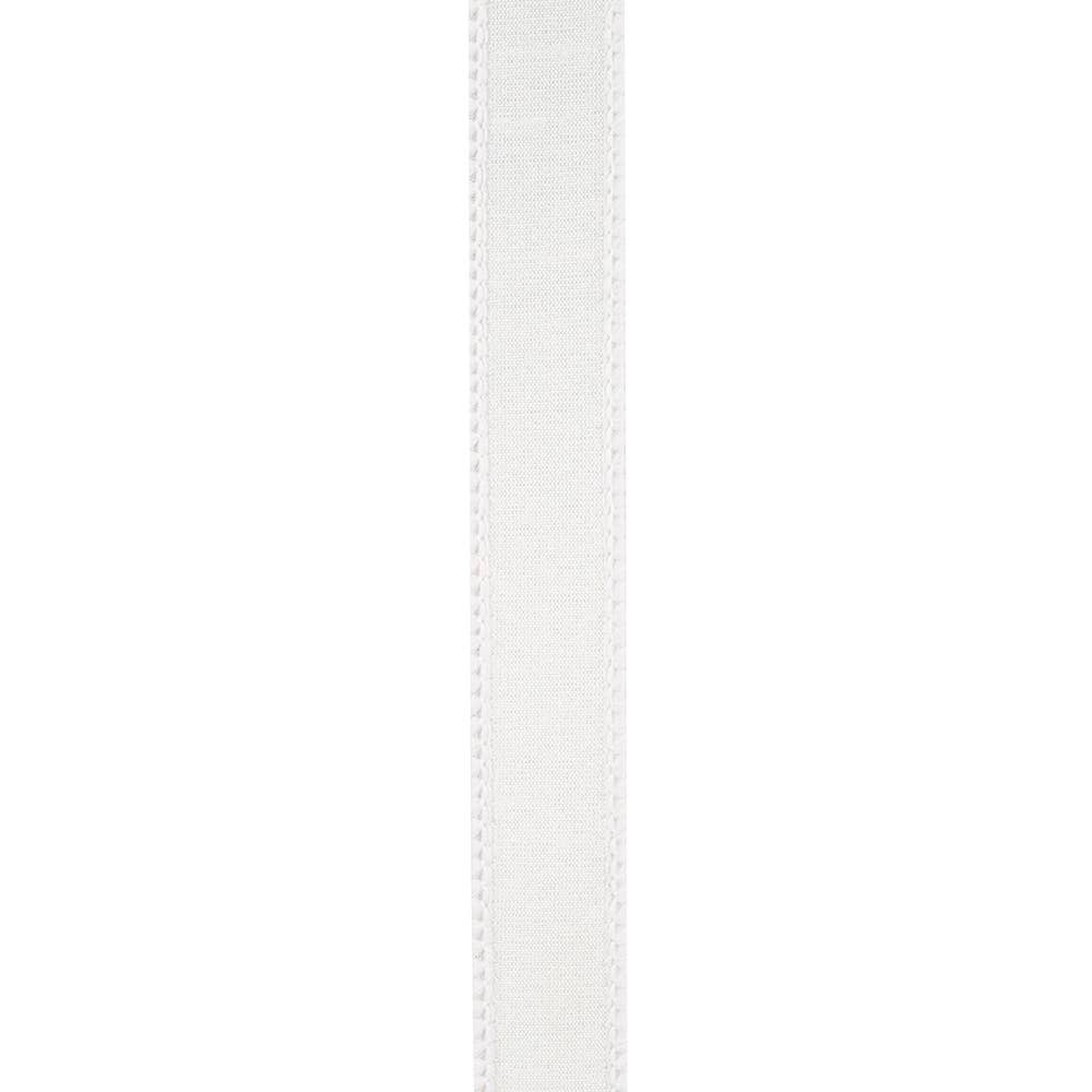 Dupioni Supreme Wired Edge Ribbon, White, 7/8 In, 10 Yards