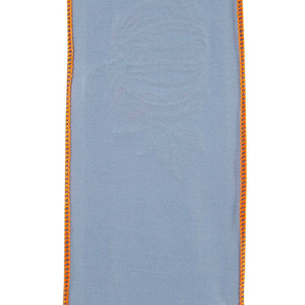 Pumpkin Embroidered Deluxe Wired, Denim, 4 In, 5 Yards