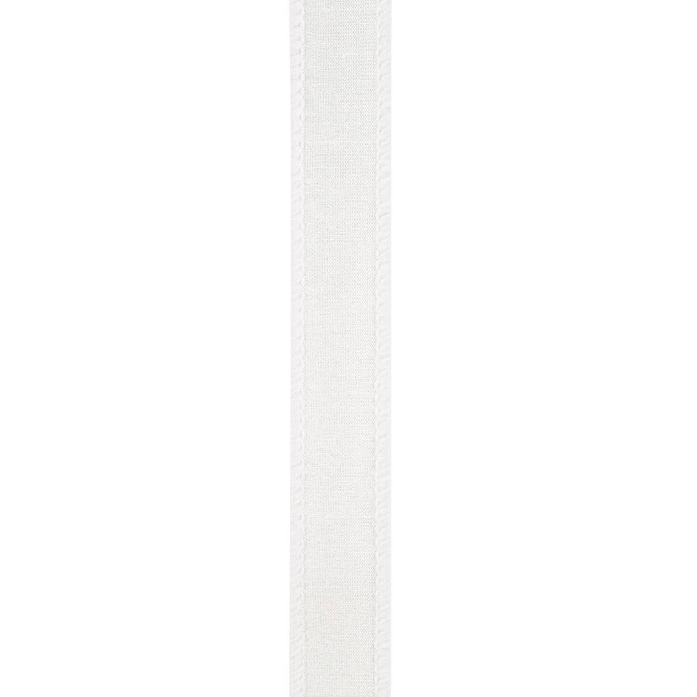 Dupioni Supreme Wired Edge Ribbon, White, 7/8 In, 10 Yards