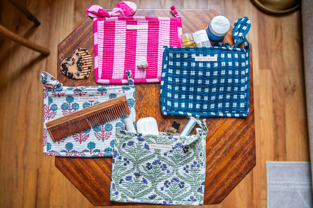 Flat Pouch in Blue Blush