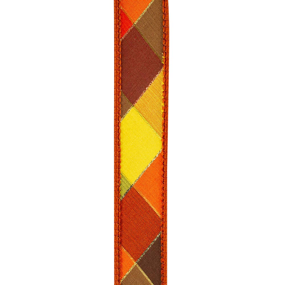 Tierra Sparkle Diagonal Check Fused, Rust, 1 In, 5 Yards