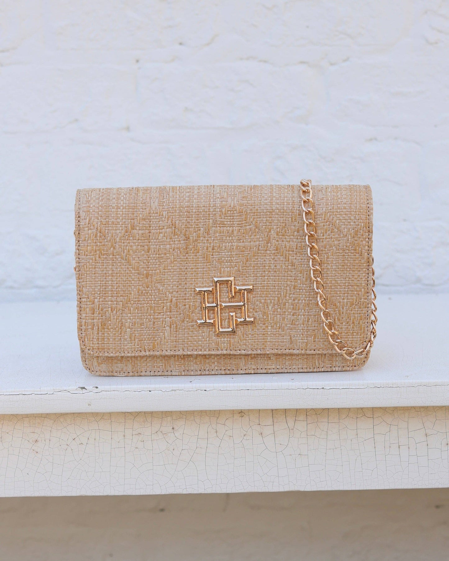 Bryn Clutch/Crossbody Natural Lattice