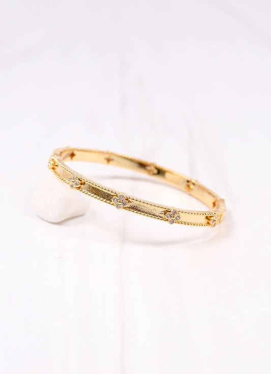 Seaver CZ Clover Bracelet Gold