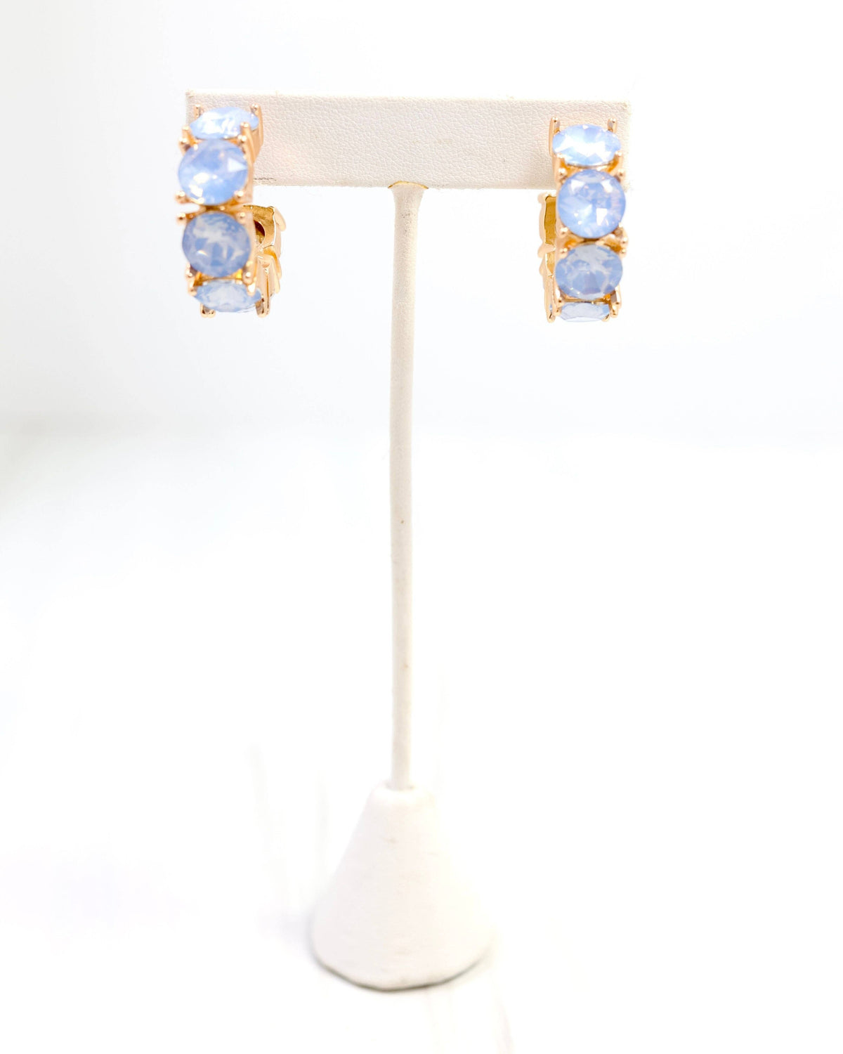Roxanne Rhinestone Hoop Earring in Blue Opal