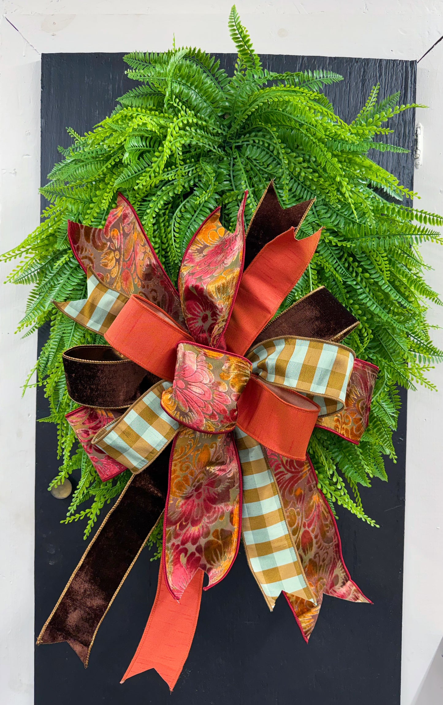 Fall Themed Hand Tied Bow using 4 different ribbons