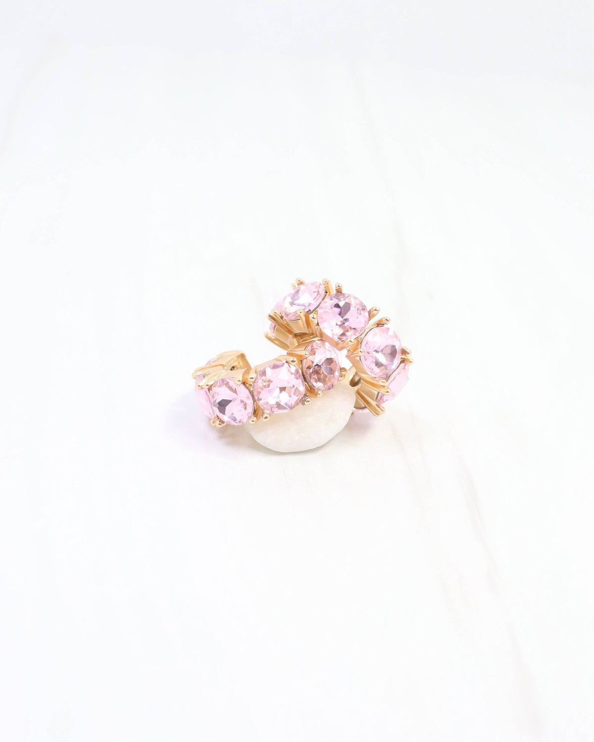 Roxanne Rhinestone Hoop Earring in Pink