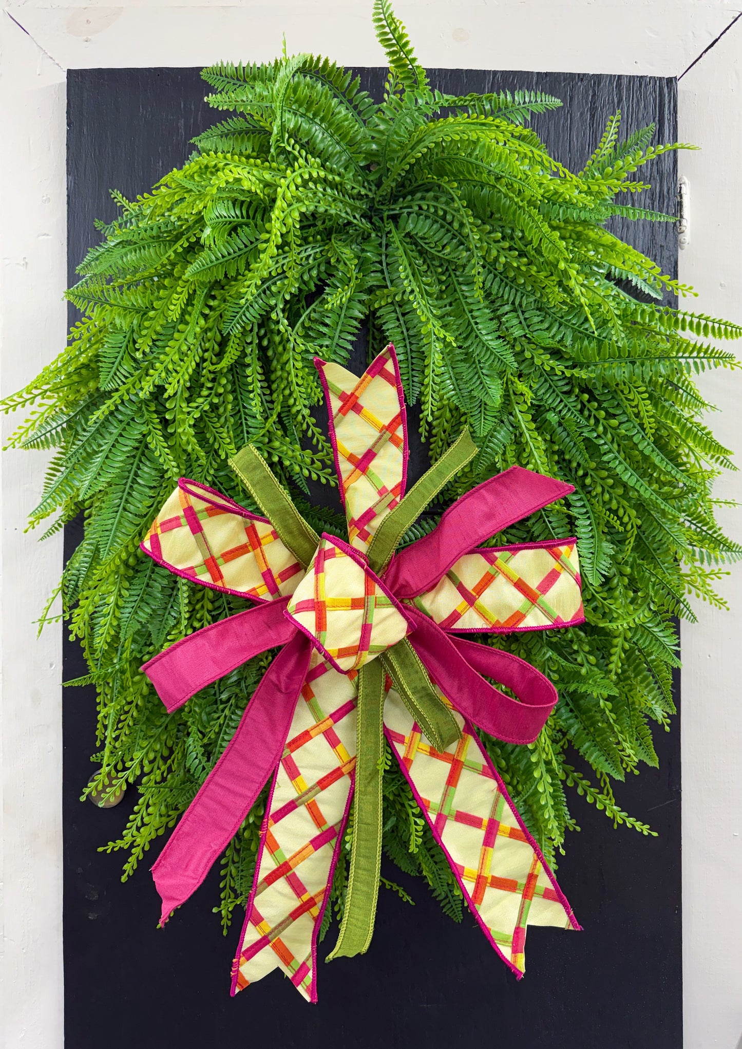 Colorful Trellis Hand Tied Bow using 3 different ribbons