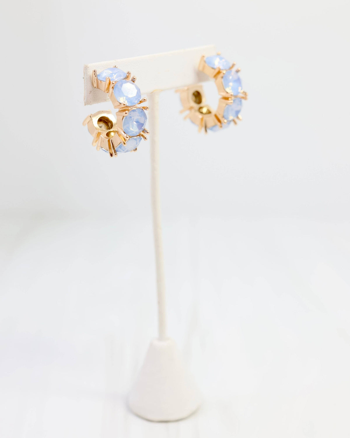 Roxanne Rhinestone Hoop Earring in Blue Opal