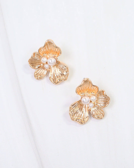 Alice Pearl Embellished Flower Earring