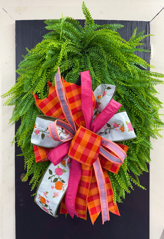 Colorful Fall Hand Tied Bow using 4 different ribbons
