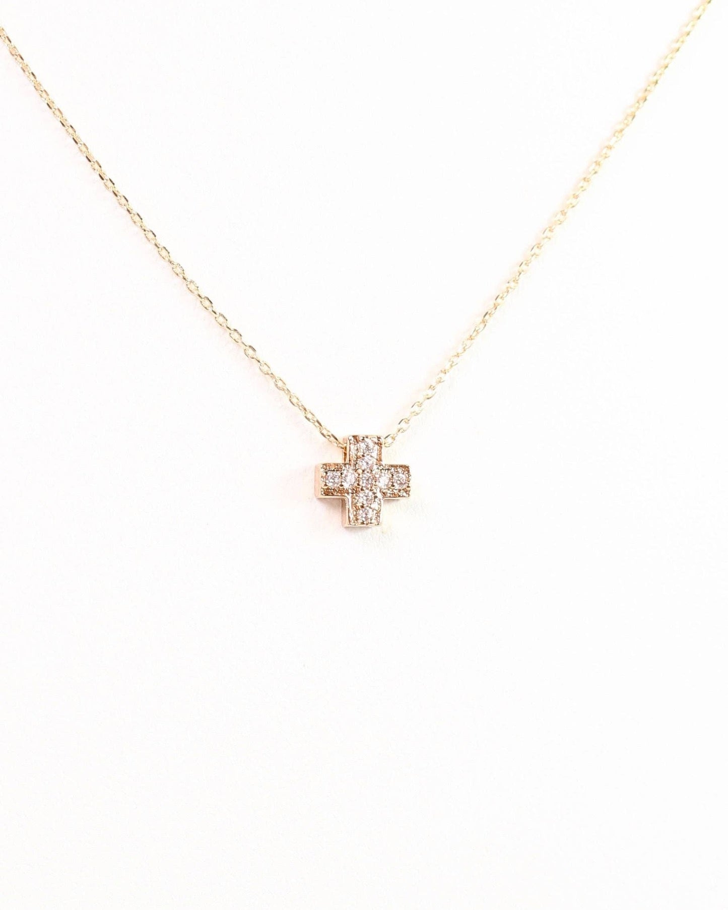 Aria Cross Necklace Gold