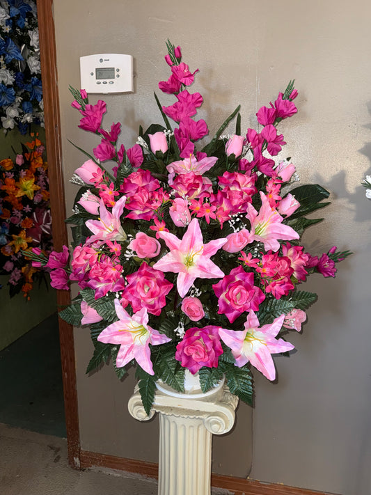 Pink Silk Basket