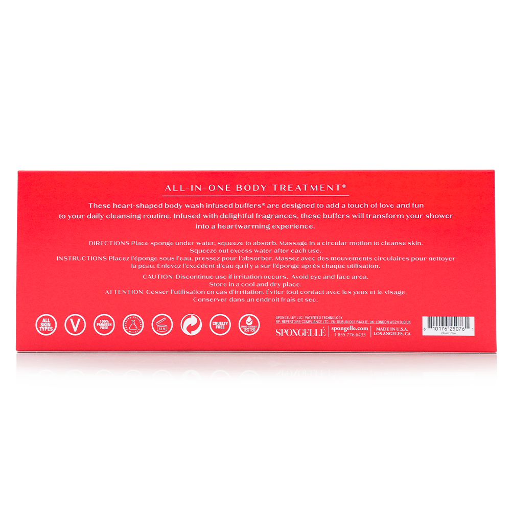 Heart Shaped Spongellé Travel Buffer Trio Gift Set