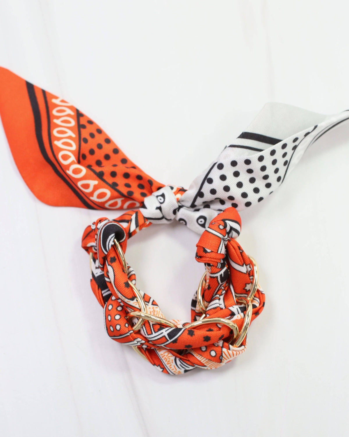 Fontana Chain Scarf Bracelet in Orange
