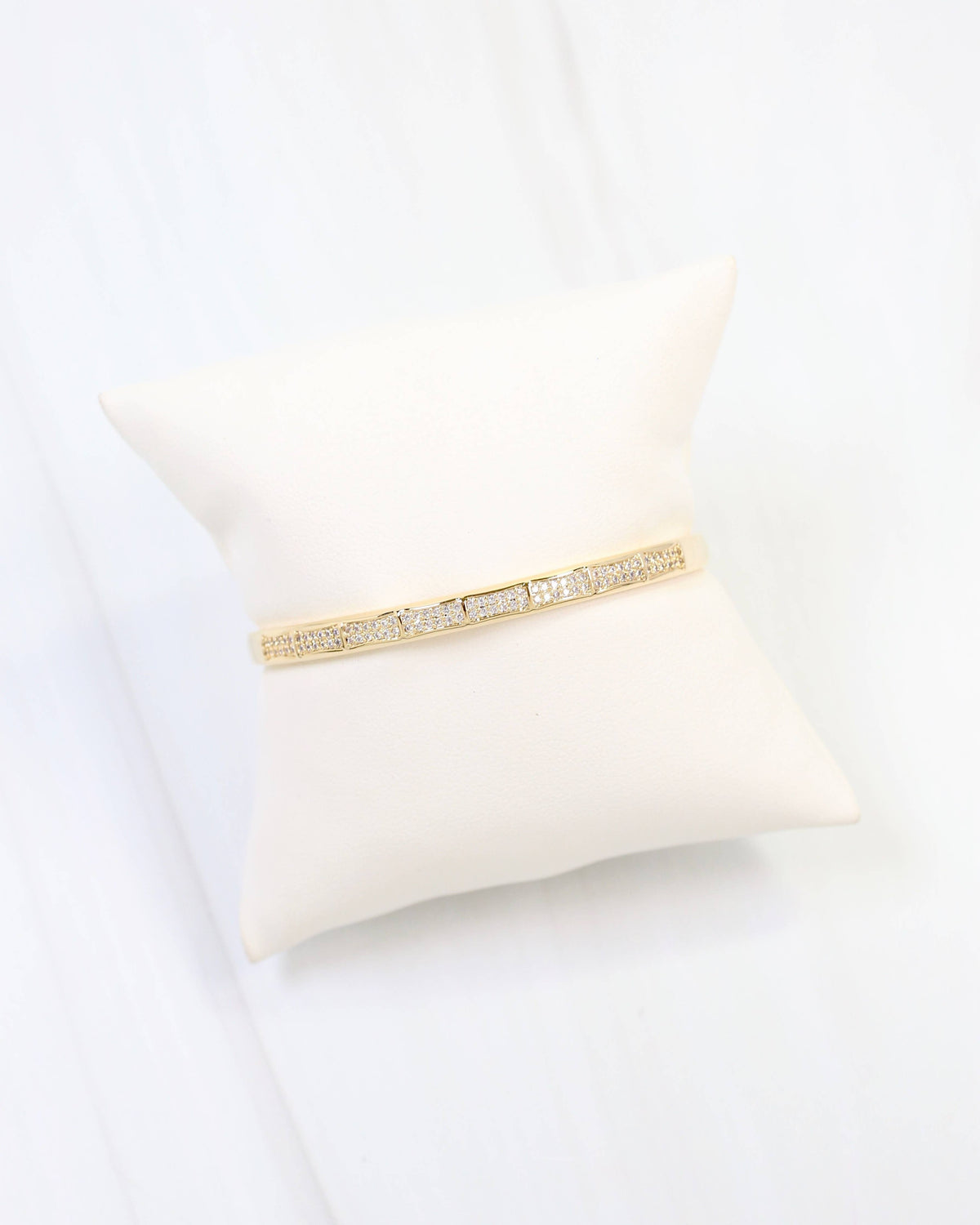 Ocean Springs CZ Hinge Bracelet in Gold