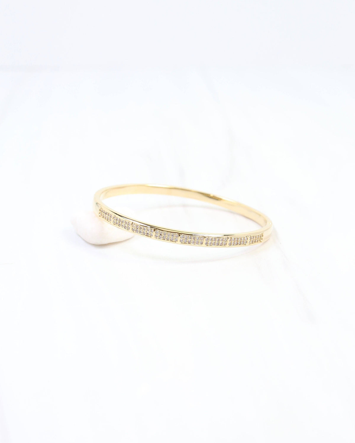 Ocean Springs CZ Hinge Bracelet in Gold