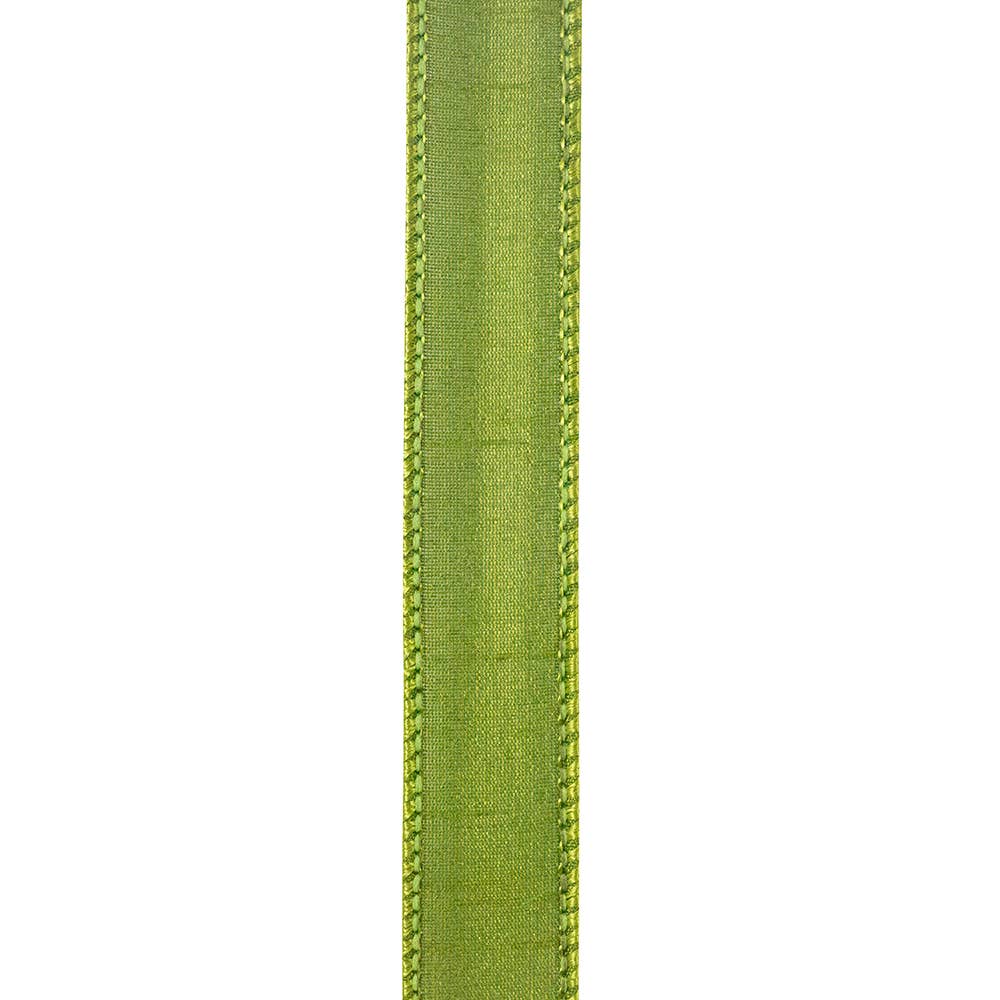 Custom Color Dupioni Wired Edge, Moss, 7/8 In, 10 Yards