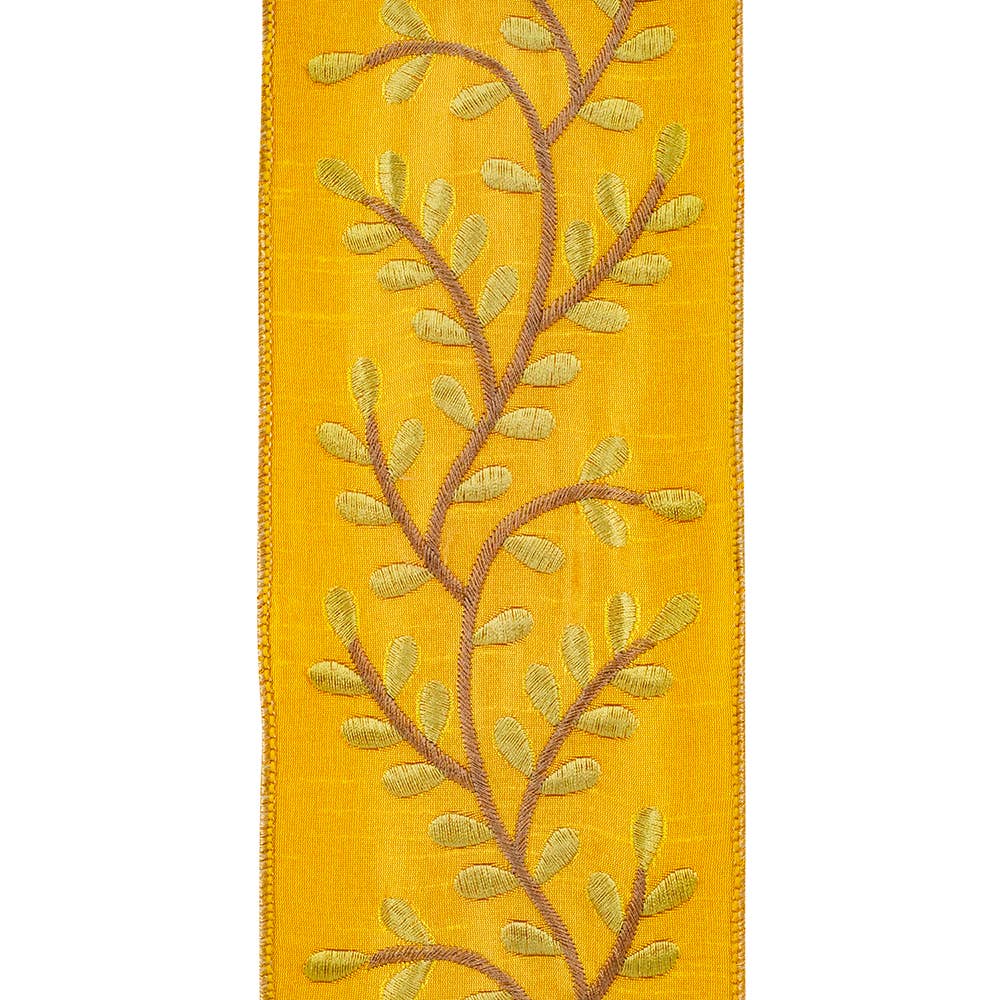 Vine Sunset Deluxe Embroidery, Mustard, 4 In, 5 Yards