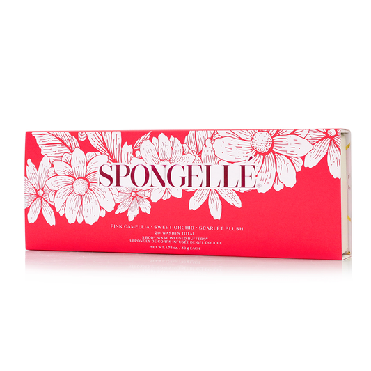 Heart Shaped Spongellé Travel Buffer Trio Gift Set