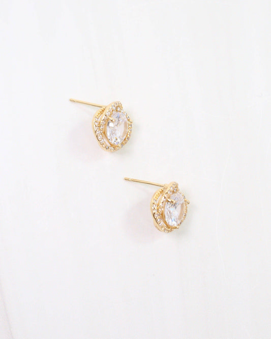 Tracy CZ Knot Stud Earring Gold