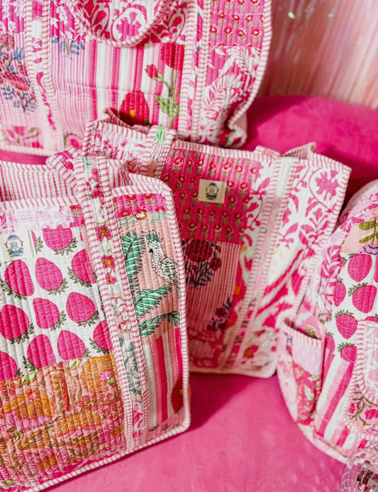 Pink City Regular Quilted Tote Bag