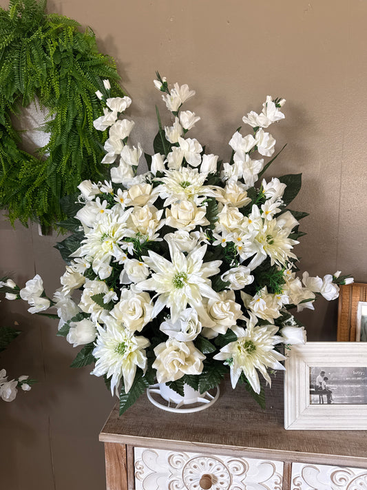Cream Silk Basket