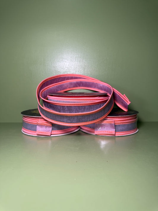 1inx10yd Lilac Dupioni Double Fused Ribbon with Taffeta Piping