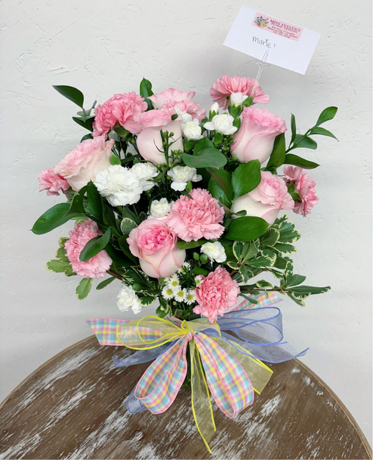 Half a Dozen Roses in a Vase