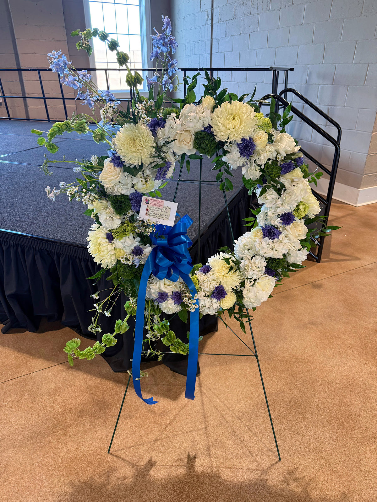 Fresh Flower Sympathy Wreath on A Stand
