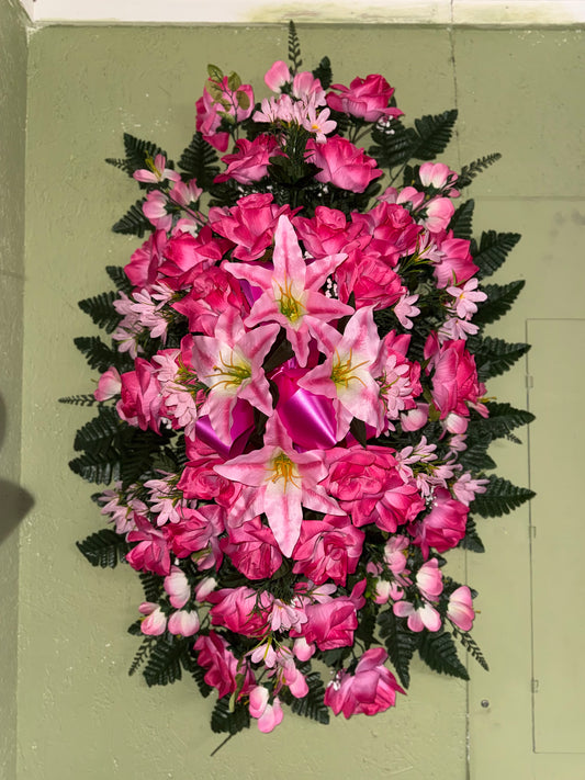 Pink Silk Standing Spray - Small