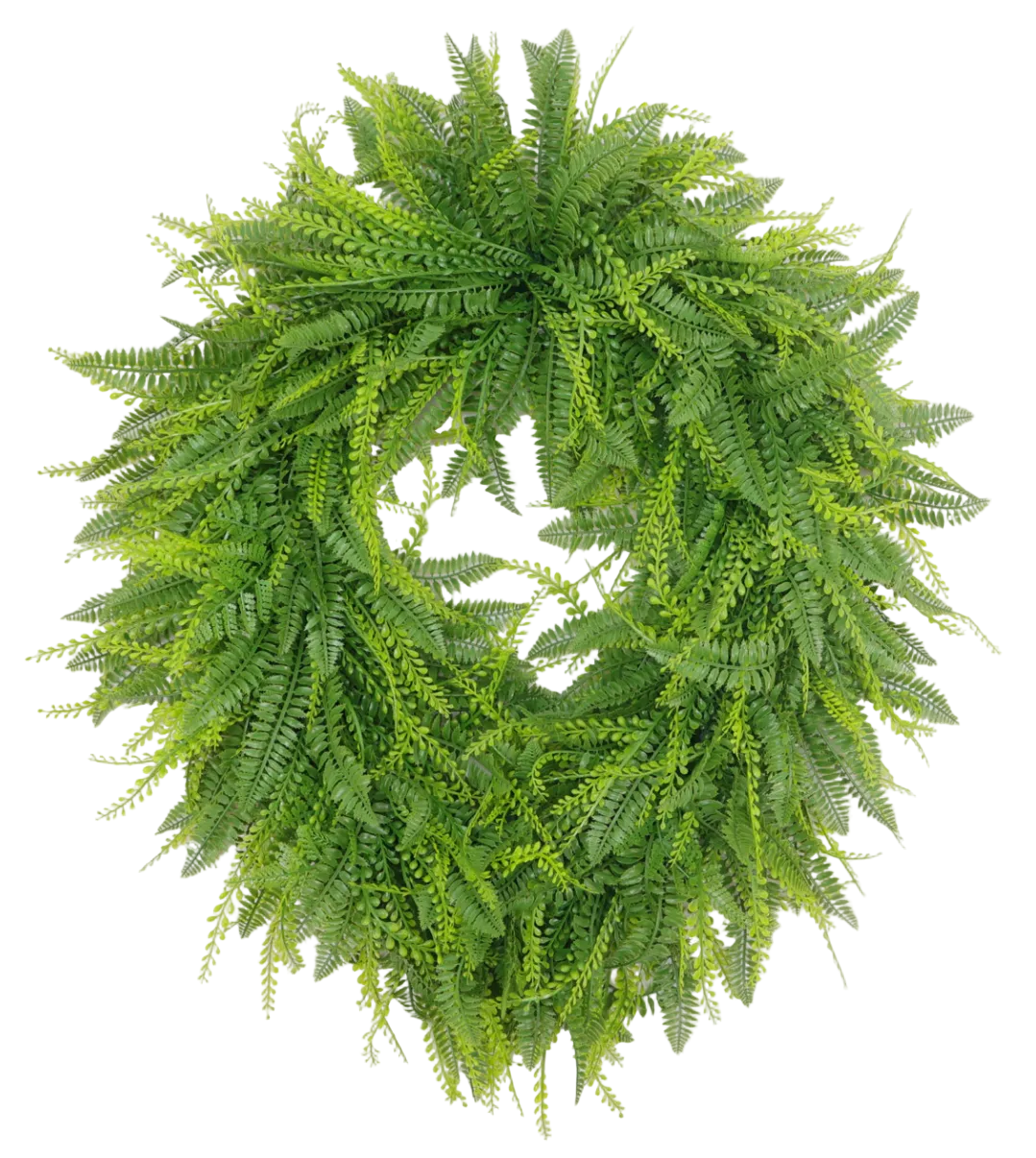 Faux Bead Grass and Fern Mix Oval Wreath