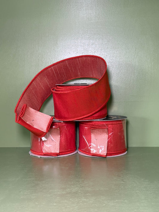 2.5inx10yd Orange Dupioni Double Fused Ribbon