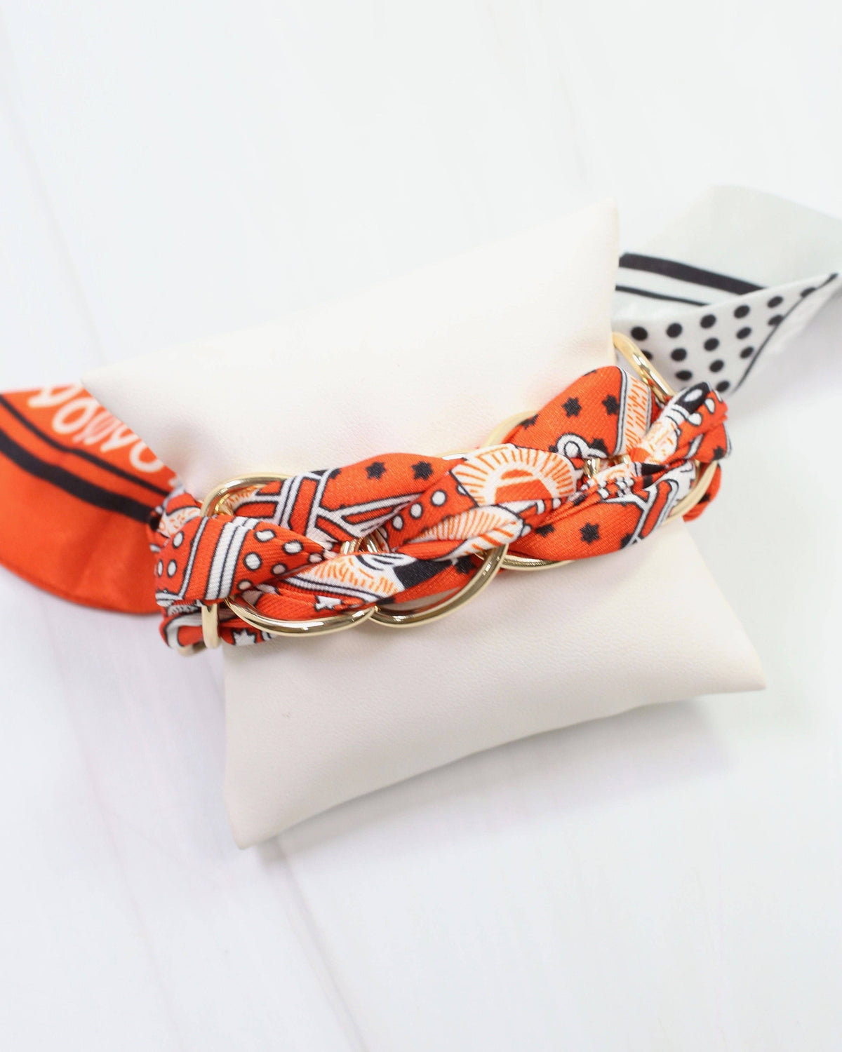Fontana Chain Scarf Bracelet in Orange