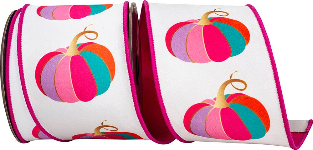 Pumpkin Fuchsia Fashion, Fuchsia/white, 4 In, 10 Yards