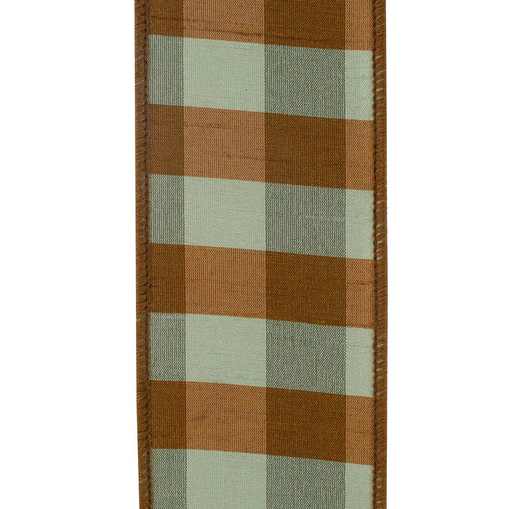Aspen Dupioni Check Wired, Celadon, 2-1/2 In, 10 Yards