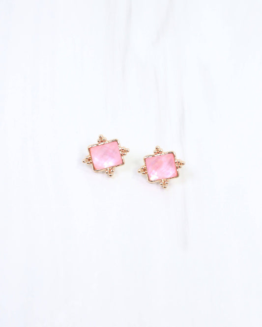 Kerang Square Facited Stud Earring