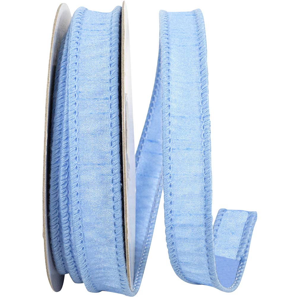 Dupioni Supreme Wired Edge, Light Blue, 7/8 In, 10 Yards