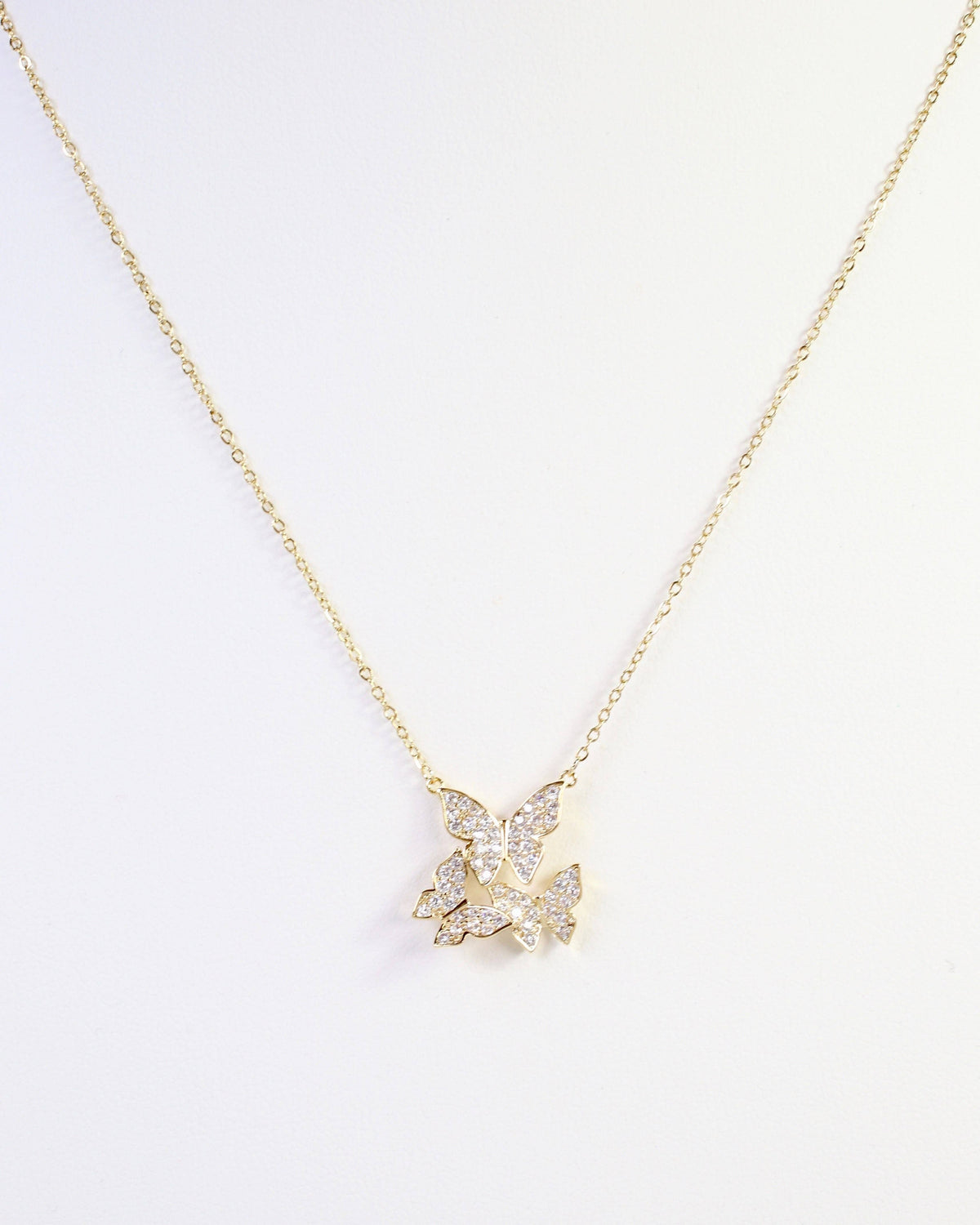 Taos Pave Butterfly Necklace in Gold