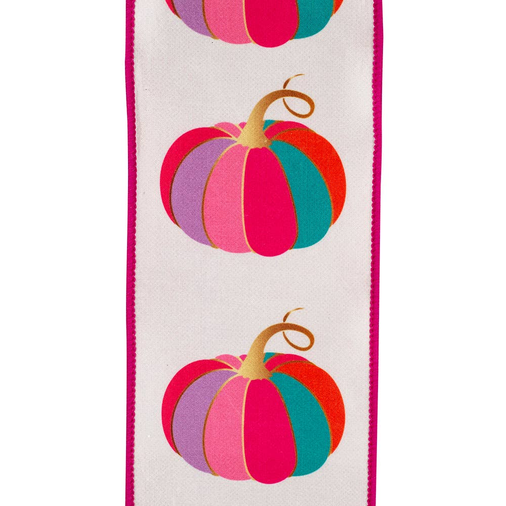 Pumpkin Fuchsia Fashion, Fuchsia/white, 4 In, 10 Yards