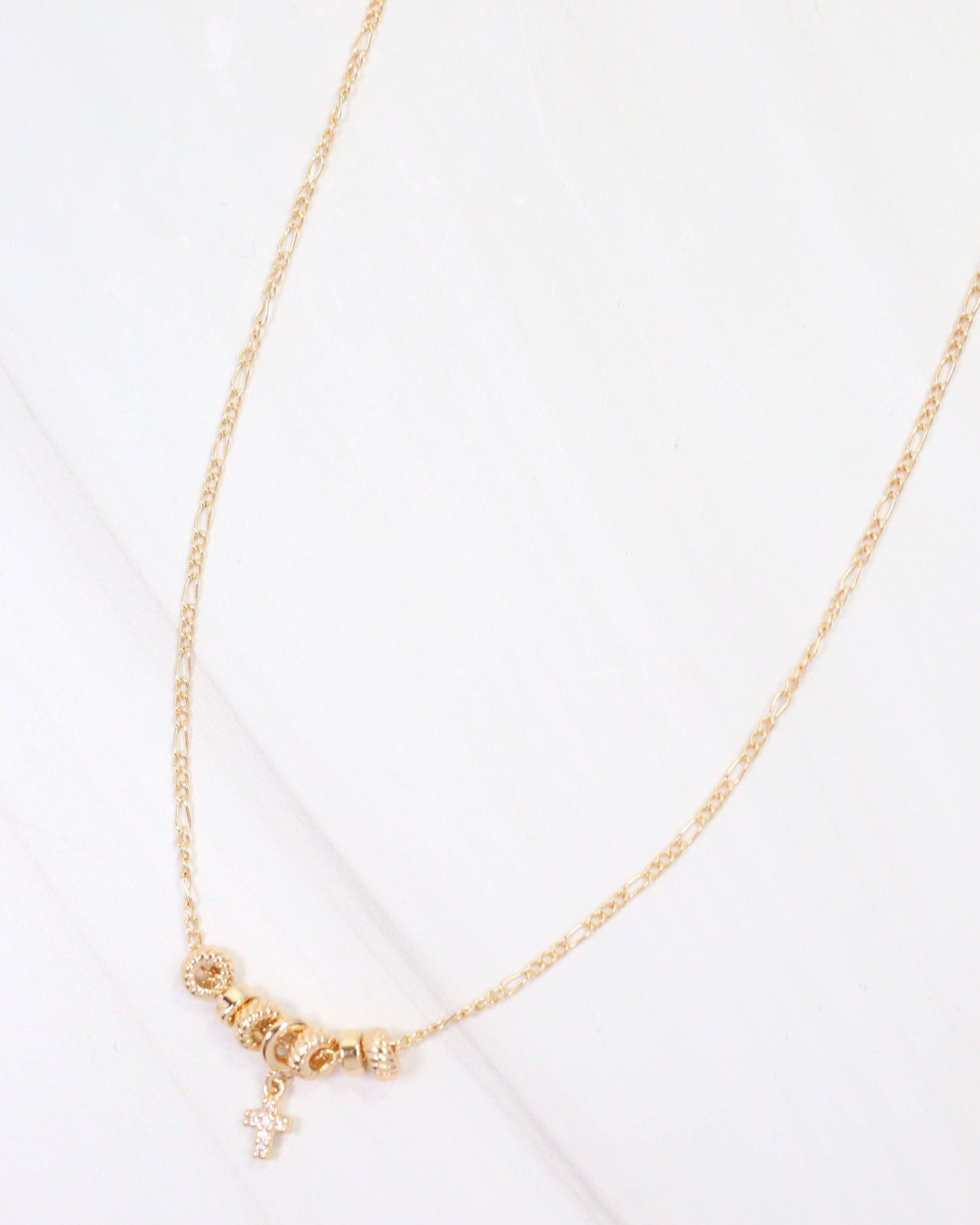 Bayonne Rondelle and Cross Necklace