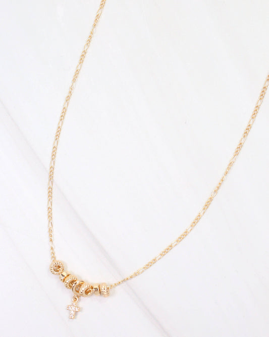 Bayonne Rondelle and Cross Necklace